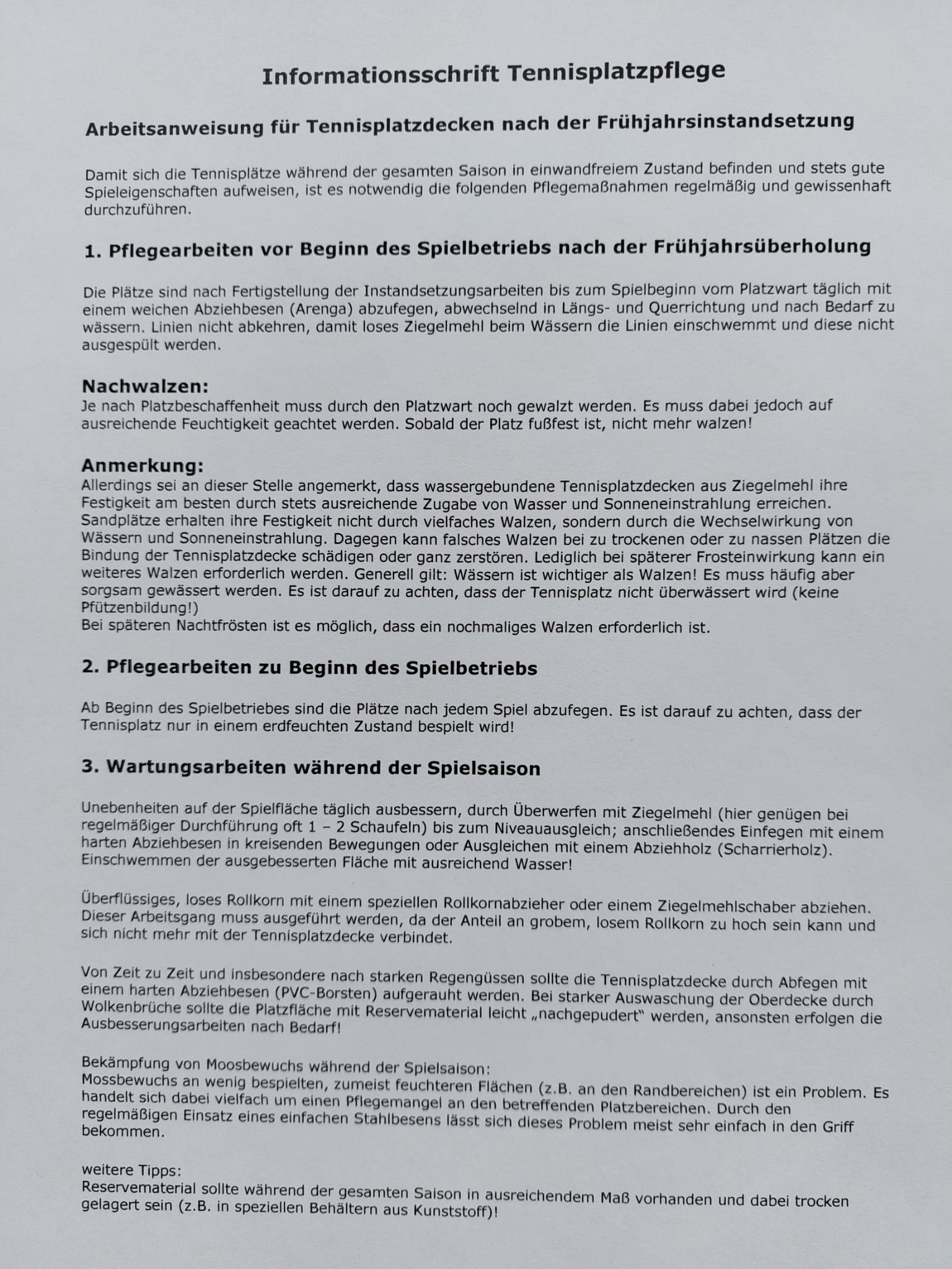 Pflegeinformationen